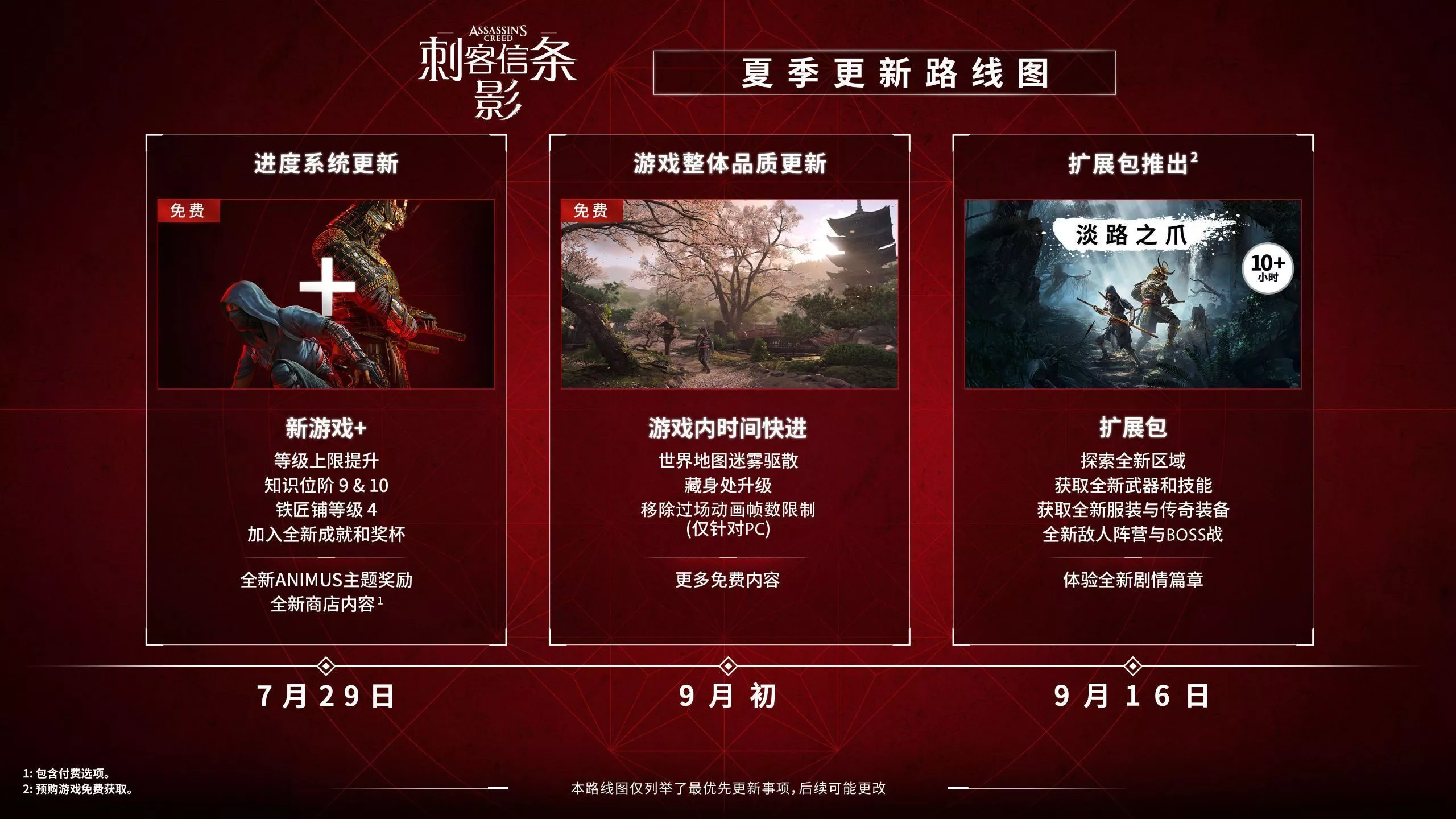 说好的9月初呢？《刺客信条：影》重要优化更新延期