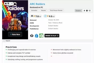 《ARC》获外媒近满分评价 业界看好其引领新潮流