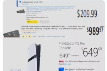 内存比PS5整机还贵？网友吐槽：PC玩家成本压力山大