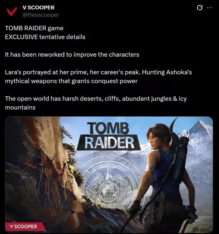 曝《古墓丽影》新作：劳拉形象大改 难道颜值要回春？