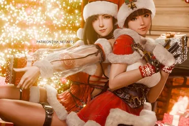 知名3D推主晒出圣诞美图：蒂法和伊芙亲密贴贴！