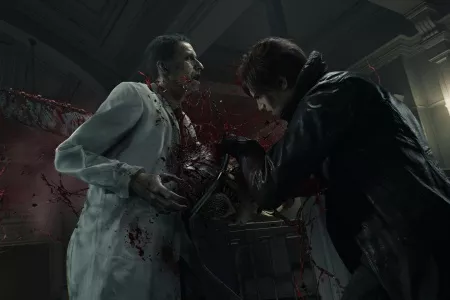 《生化危机9：安魂曲》全新4K截图：里昂电锯穿膛丧尸