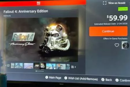 《辐射4》NS版全价发售被玩家吐槽：Steam才卖20元