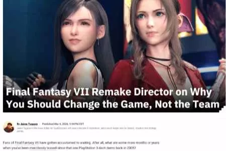 制作人称《FF7重制版》第三部95%开发者来自《重生》