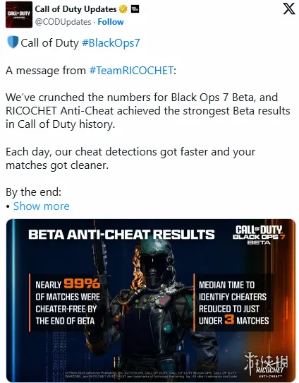 游侠早报：《黑色行动7》测试反作弊创纪录！夏日游戏节移师杜比剧院