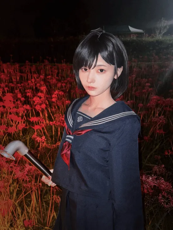 国外推主COS《寂静岭f》深水雏子 手持钢管又美又飒！