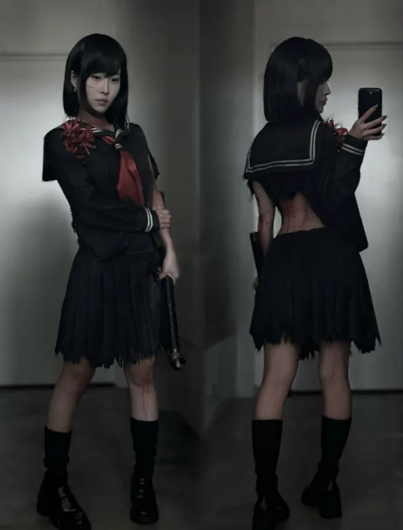 日本小姐姐COS《寂静岭f》女主：可爱与性感兼具！