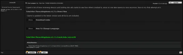 新D加密破解者现身！宣称成功破解《全面战争：三国》